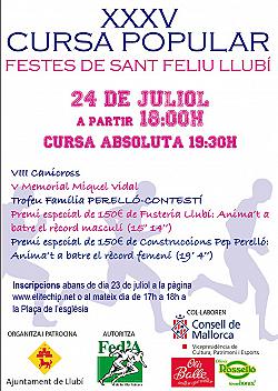 XXXV Cursa Popular Sant Feliu de Llubí 2015